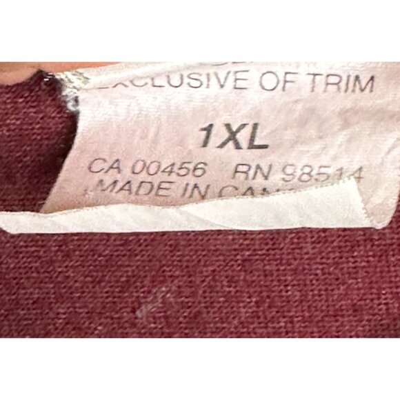 Amanda Stewart Housecoat Robe Loungewear Embroidered Women Burgundy Size 1X Vtg - Picture 5 of 9